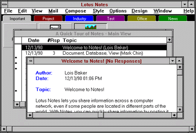 Lotus Notes Desktop - Release 2.0 - 1991