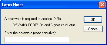 Lotus Notes API Asks for Password