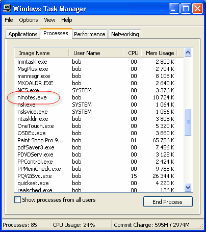 Showing the module name in Windows Task Manager