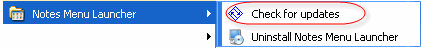 The Check for updates menu