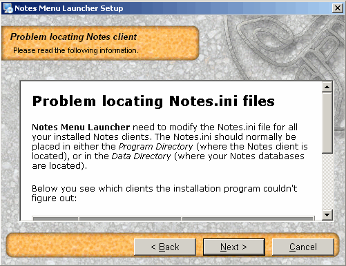 Problem locating INI file